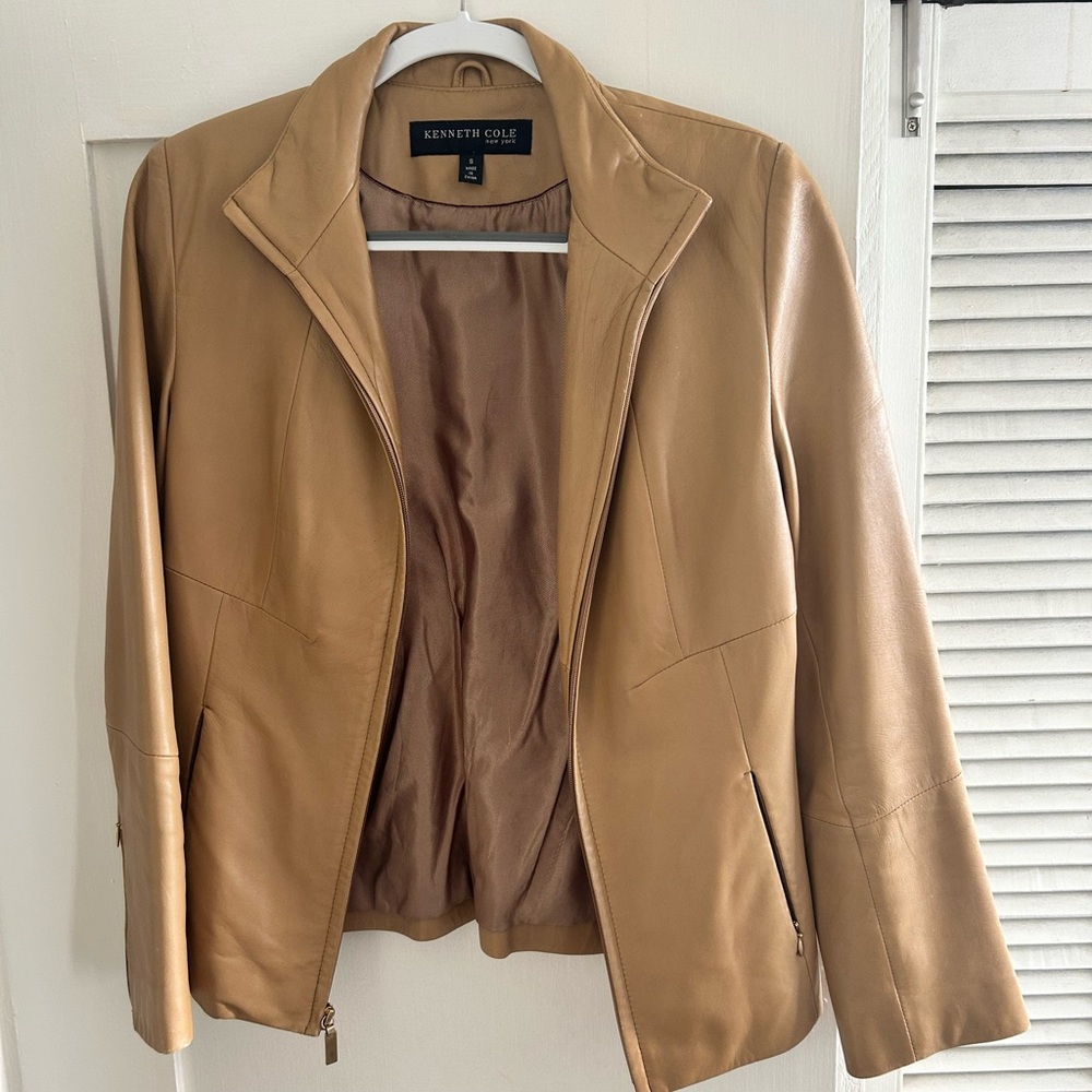 Kenneth Cole Women's buttery Tan Leather Jacket